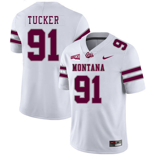 Montana Grizzlies #91 Jaxon Tucker College Football Jerseys Stitched Sale-White